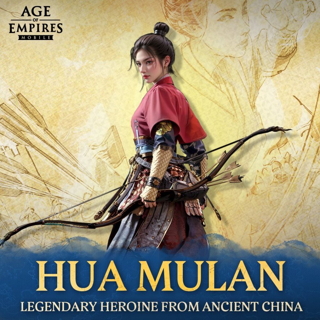 Le héros Mulan dans Age Of Empires Mobile.