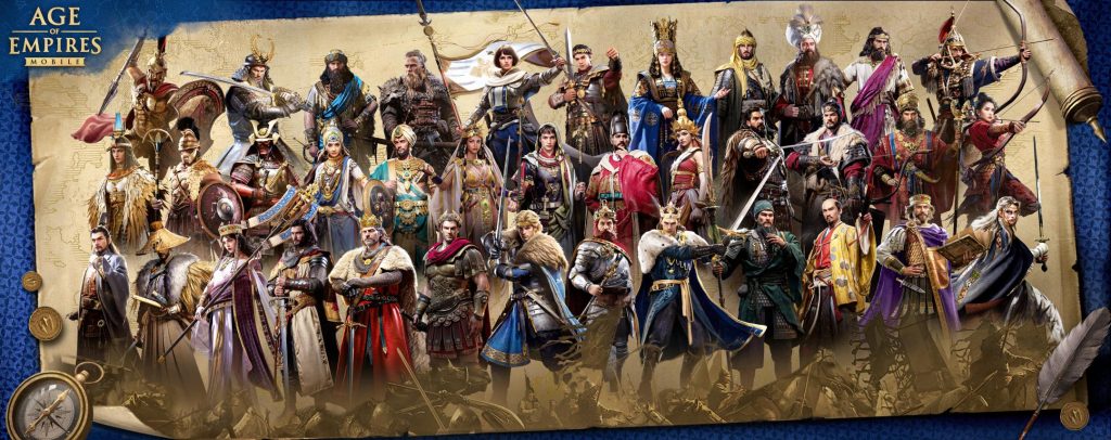Le banc des héros de Age Of Empires Mobile.