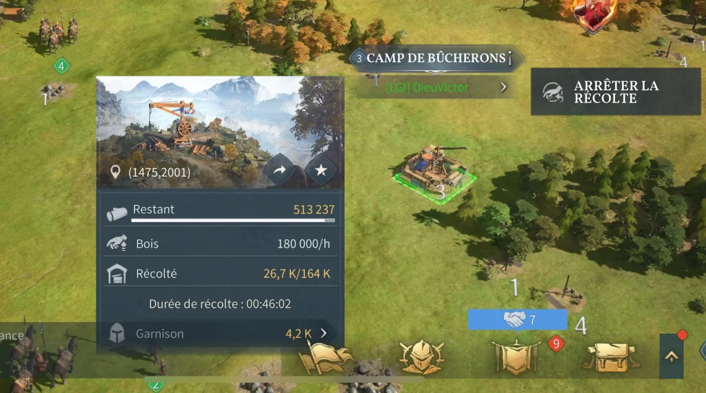 Récolter des ressources dans Age Of Empires Mobile.