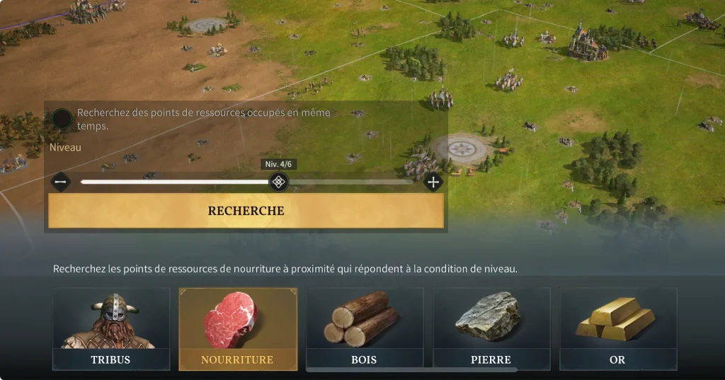 Les ressources recherchées dans Age Of Empires Mobile.